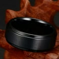thumbnail image 6 of 8MM Brushed Tungsten Carbide Band Men's Silver/Black Anniversary Ring Size 7-12, 6 of 6