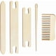 thumbnail image 1 of Kit de herramientas para tejer (2 juegos), que incluye 2 peines, 4 lanzaderas de madera para telar, 2 varillas y 2 agujas de ganchillo. Accesorios para máquinas de tejer y manualidades., 1 of 5