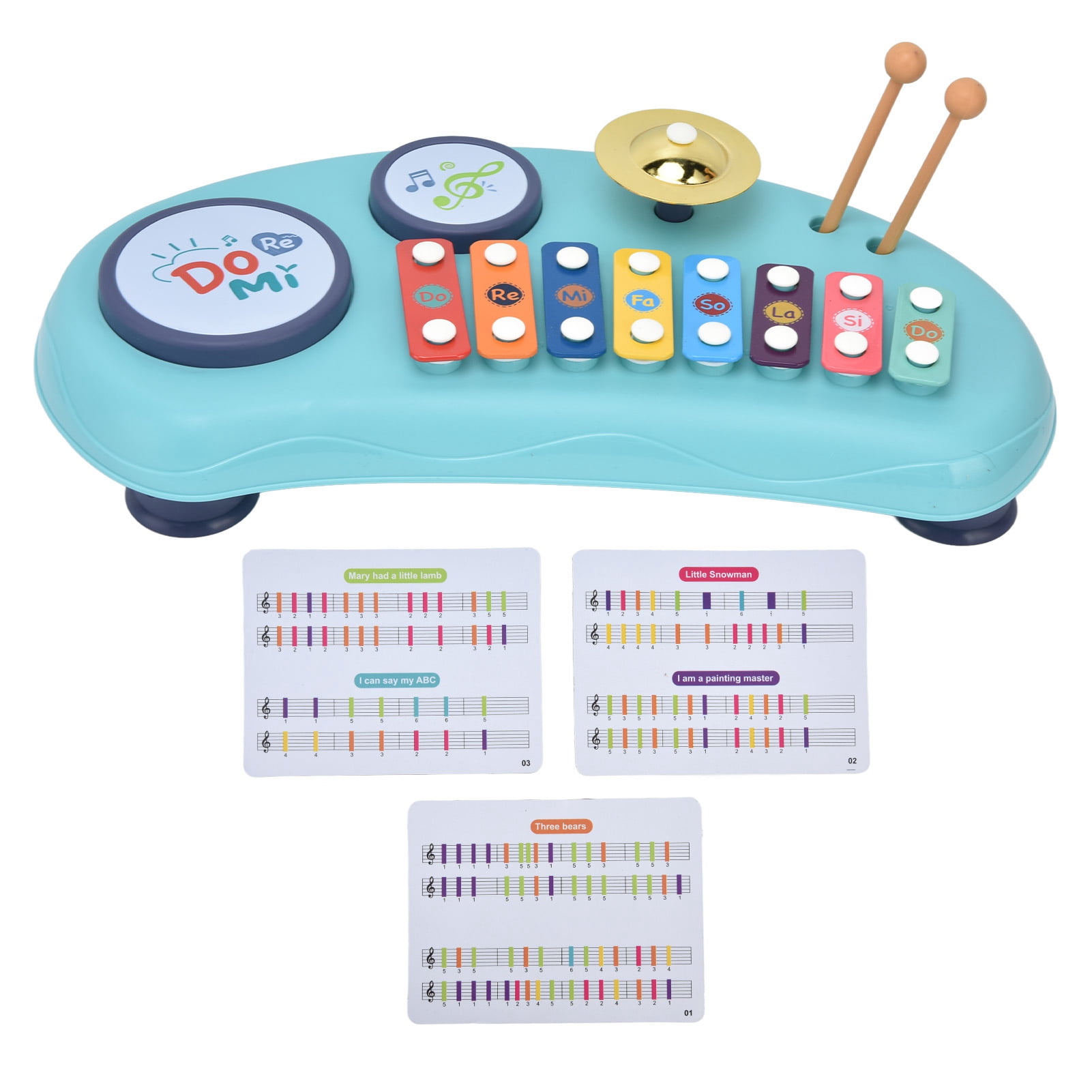 Toy Xylophone, Music Education Effect Attractive Color Simple Operation ABS Material Baby Xylophone For Gift For Home Blue