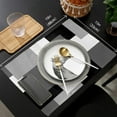 thumbnail image 6 of Black and Grey Placemats Set of 4,Heat Insulation Table Mats Non Slip Washable Dining Placemats, Modern Art Abstract Table Place Mats for Wedding Holiday Party Kitchen Decor 12x18 in, 6 of 6
