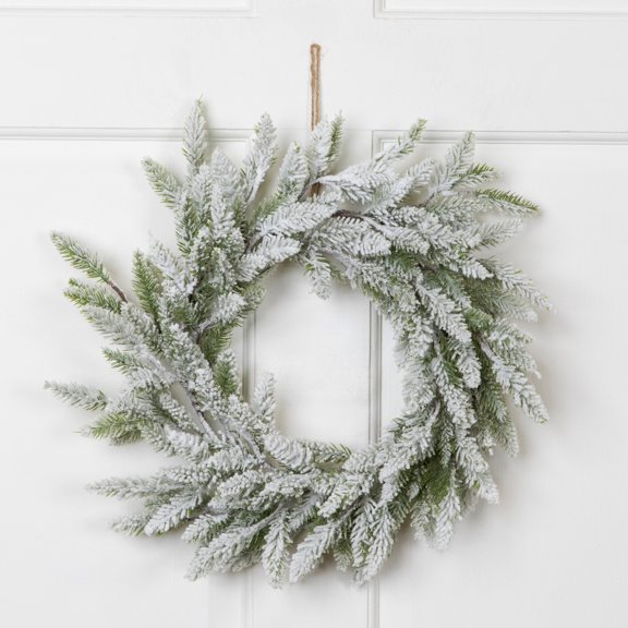 Northlight Heavily Flocked Pine Artificial Christmas Wreath - 16" - Unlit