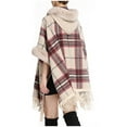 thumbnail image 5 of MuZeFu Scarf Scarves for Women Womens Warm Long Shawl Wraps Women's Warm Wool Collar Shawl Hooded Cloak Large Knitting Cardigan Loose Coat, 5 of 6