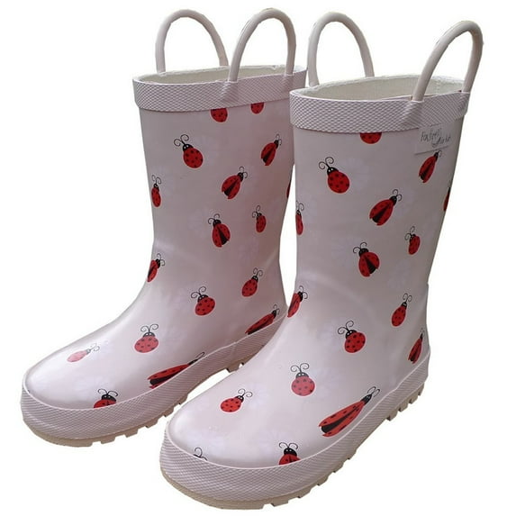 Pink Lady Bug Toddler Girls Rain Boots 8