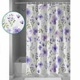 thumbnail image 4 of Purple Spring Floral Waterproof Fabric Shower Curtain, Pastoral Botanical Watercolor Shower Curtain for Bathroom Curtains Bathtubs Hotel Washable Shower Curtains with 12 Hooks Small 36x72in, 4 of 6