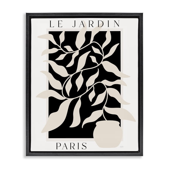 Stupell Industries Eclectic Le Jardin Paris Botanicals Black Floating Frame Canvas Art, 17 x 21, by Natalie Carpentieri