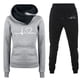 thumbnail image 1 of ICHUANYI Clearance Women's Casual Fashion Solid Color Printing Hooded Printing Sweater Pants Suit(Gray, XL) ICHUANYI WER2023081005141, 1 of 4