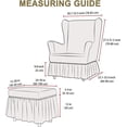 thumbnail image 6 of LKJYER Chair Slipcover, Universal Bubble Wing Chair Slipcovers with Skirt, Living Room High Back Chair Covers Set with Ottoman Cover, Easy Fit Washable Slip Covers for Armchairs, 6 of 6