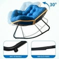 thumbnail image 4 of Larger Outdoor Rocking Chair, Patio Egg Rocking Chair, Indoor Papasan Chair, Rattan Wicker Lounge Chair, Modern Royal Chair for Bedroom, Living Room, Porch, Garden, 4 of 9