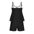 thumbnail image 5 of ZHOGXU Women's Tankini Swimsuit Sleeveless Solid Color Top And Bottoms Comfortable Stylish Two Piece Swimwear For Beach Pool,Black,L, 5 of 6