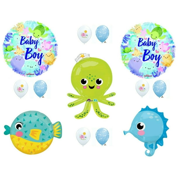 Octopus It S A Boy Baby Shower Balloons Decorations Under The Sea Ocean Walmart Com Walmart Com