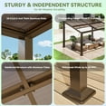 thumbnail image 4 of MELLCOM Gazebo 10x13 with Adjustable Polycarbonate Roofs, All Aluminum Frame Permanent Pergola for Patio, Outdoor Freestanding Shelter, Dark Brown, 4 of 9