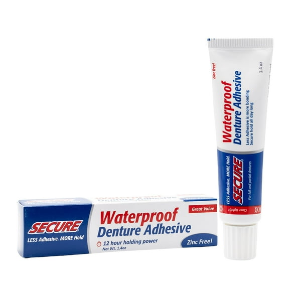 Secure Denture Adhesive Waterproof 1.4 oz Fresh