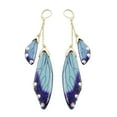 thumbnail image 1 of CNKOO Fairy Cicada Butterfly Wings Earrings Fantasy Tassel Jewelry Gradient Colorful Rhinestone Sequins Long Drop Earrings, 1 of 3