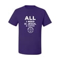 thumbnail image 2 of Wild Bobby All I Need is Jesus & Coffee Inspirational/Christian Men Graphic Tee, Purple, Medium, 2 of 6