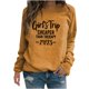 thumbnail image 2 of ICHUANYI Clearance Women's Fashion Printed Loose T-shirt Long Sleeves Blouse Round Neck Casual Tops(Orange, XL) ICHUANYI WER2023081203976, 2 of 4