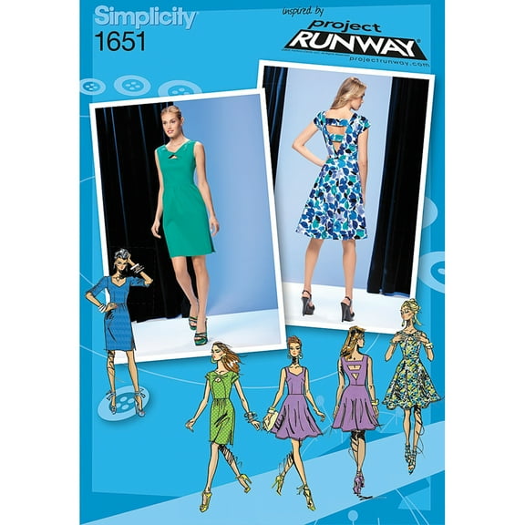 Simplicity Project Runway Misses' Size 4-12 Dress Pattern, 1 Each