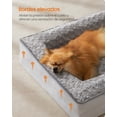thumbnail image 4 of Cama para Perros, Cama para Mascotas, 71 x 58 x 16 cm, Ortopédica con Espuma Corrugada, Funda Extraíble con Motivo Rosa de Peluche, Bordes Elevados Acolchados, Gris Paloma, 4 of 5