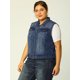thumbnail image 4 of Chaqueta sin mangas de mezclilla para mujer de talla grande Agnes Orinda, botón, color azul, 4 of 7