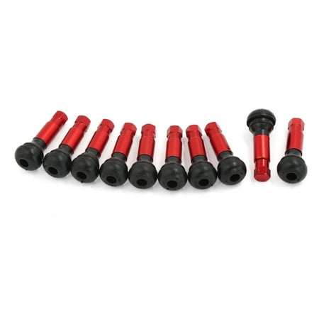 - 10pcs Snap in Tubeless Car Tyre Wheel Valve Stem Dust Cap Cover Red Black