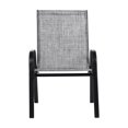 thumbnail image 3 of 2 Pieces Patio Dining Chairs,Outdoor Stackable All Weather Heavy Duty Dining Chairs Set with Armrests,Patio Chairs with High Backrest for Garden Patio Pool Beach Yard Space Saving,Gray, 3 of 8