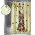 thumbnail image 4 of Shower Curtain Rustic Cat Yellow Lemon Waterproof Shower Curtain Set with Hooks for Bathroom Showers,Stalls and Bathtubs,48x72In Farmhouse Animal Fruit Plant, 4 of 8