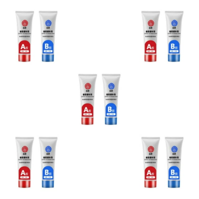 maskred Convenient 2x Tile Repair Agent for Shower and Kitchen Ceramic Repair Paste Gray White 50ml 5Set