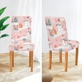 thumbnail image 3 of Yayeee 4 Pack Dining Chair Covers Stretch Parson Chairs Slipcovers Seat Protector, Pink Christmas Snowman, 3 of 6