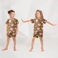 thumbnail image 3 of joogoo Cute Monkey Banana Pattern Pajama Sets Short Sleeve Cotton 2-Piece Sleepwear 5Y, 3 of 7