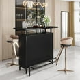 thumbnail image 4 of Tribesigns Home Bar Unit with Black Faux Marble Top, 3 Tier Liquor Bar Table for Home Kitchen Pub, 4 of 5