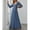 Blue, variant on Lolmot Womens Elegant Sexy V-Neck Long Sleeve Chiffon Dress Grecian Flowy Wrap Maxi Evening Dress Party Dress