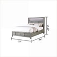 thumbnail image 2 of Modern King 5PC Bedroom Set with LED Headboard, Storage & Bookshelf - Slate Gray | Wood | Bookcase Beds, 2 of 21