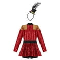 thumbnail image 4 of Ocealan Girls Ringmaster Dance Jumpsuits Sequins Long Sleeve Tassel Jumpsuits Red-B 6, 4 of 5