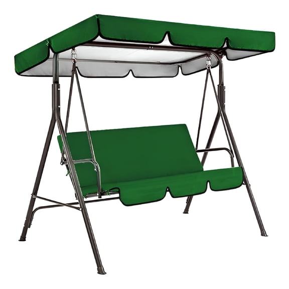 XIBUFE 2026 New Patio Swing Cushion Set Replacement Canopy Swing Seat for 3 Outdoor Patio Swing Cushions 3 Seater and Canopy Replacement for Patio,Deck,Balcony,Garden