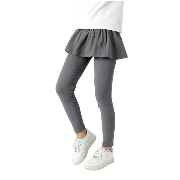 Caqnni Girls Open-Bottom Cotton Pants Casual Sweatpants Yoga Athletic Lounge Trousers Elastic Jogger Running Straight Leg SweatPants Streetwear Jeans Girls Winter School Pants,10-12 Years,Gray