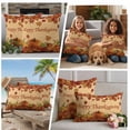 thumbnail image 5 of Orange Pumpkins Fall Outdoor Waterproof Pillow Covers, Thanksgiving Maple Leaf Vintage Decorative Square Throw Pillowcase Sofa Cushion Sham for Patio/Couch/Chair, 20"x20" 2 Pack, 5 of 8