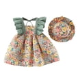 thumbnail image 3 of Actoyo Summer Toddler Girl Summer Casual Beach Wear Sleeveless Floral Dress + Sunhat 0-3T, 3 of 6