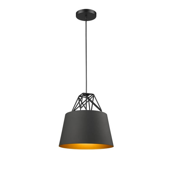Bethel International Single Pendant Lighting Black Metal