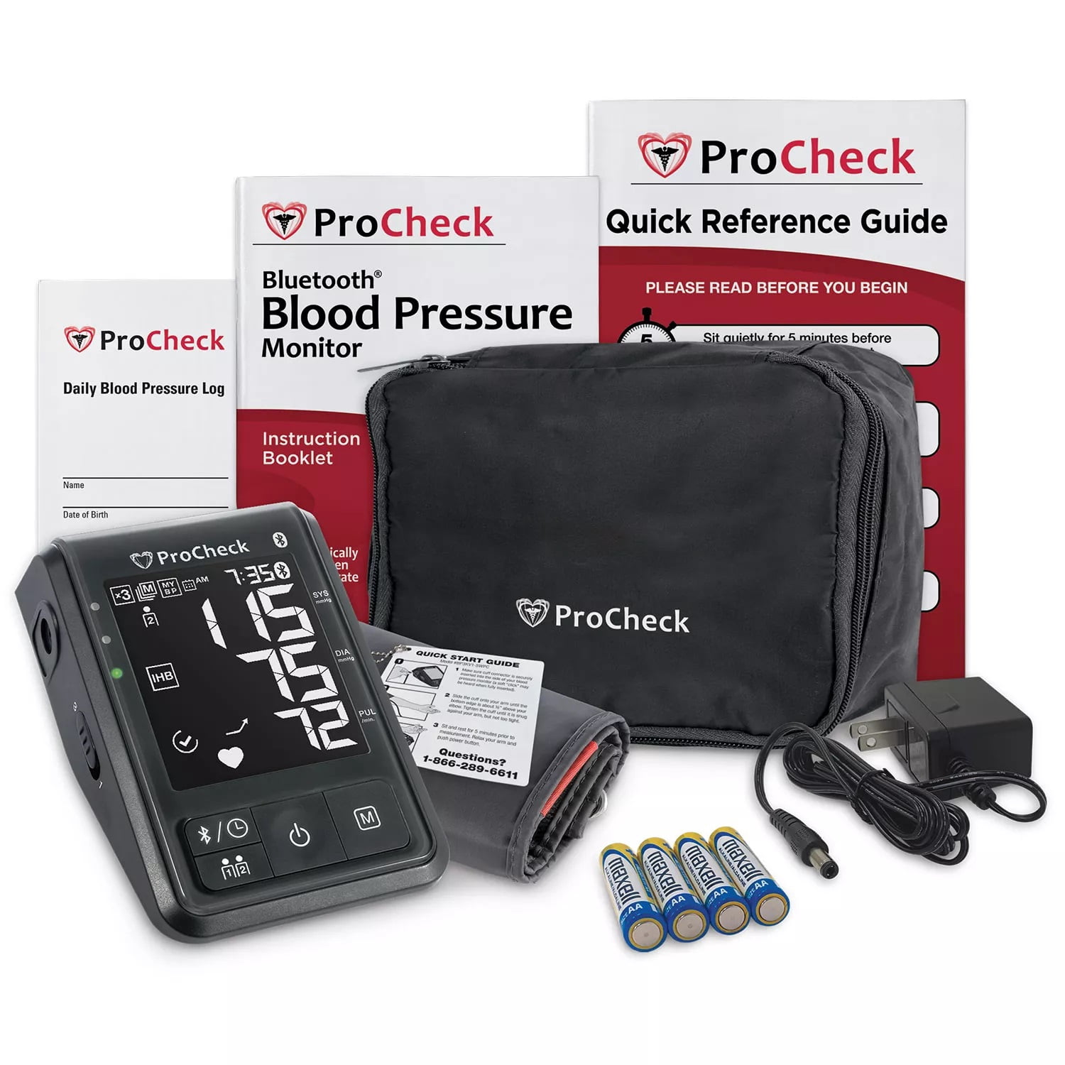 ProCheck Bluetooth Upper Arm Blood Pressure Monitor for 2 Users, Stores 198 Total Results