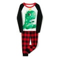 thumbnail image 2 of TSEXIEFOOFU Parent-Child Christmas Nightclothes, Long Sleeve Christmas Cartoon Dinosaur Print Tops Trousers Suit / Romper, 2 of 9