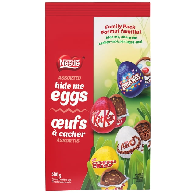Assorted Hide Me Eggs, Miniature Egg-Shaped KITKAT, SMARTIES, COFFEE CRISP and AERO, Perfect For Egg Hunts & Easter Baskets, Individually Wrapped