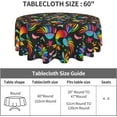 thumbnail image 5 of Colorful Mexican Flowerand Bird Tablecloth Round Table Cover Washable Polyester Table Cloth for Kitchen Party Picnic Dining Decor 60 Inch, 5 of 6