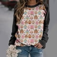 thumbnail image 1 of Promotions d'Été! Aqestyerly Haut de Noël Liquidation Blouse à Manches Longues Imprimée de Noël pour Femmes Col Rond Tunique Décontractée, 1 of 3