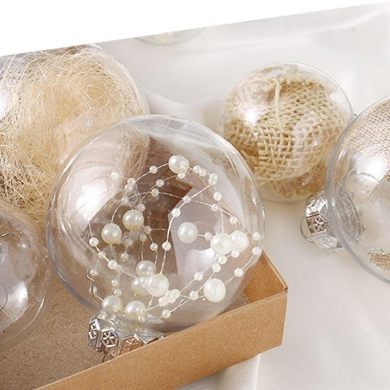 2pcs 5 1/2-inch(140mm) Clear Plastic Ornaments Ball