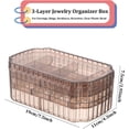 thumbnail image 3 of Chistepper 3-Layer Jewelry Organizer Box for Jewelry Necklace Earrings Rings Bracelets, Clear Plastic Bead Storage Containers for Crafts (Coffee), 3 of 6