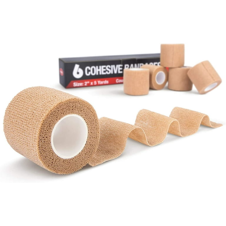  FRESINIDER 9 Rolls Self Adhesive Wrap Athletic Tape Gauze,  Breathable Elastic Cohesive Bandage for Sports Injury & Pet (7 Pcs 2x 5  Yards + 2 Pcs 1 X 5 Yards) (Blue) : Health & Household