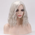 thumbnail image 6 of RightOn Silver Wig Short Curly Wig Bob Wig Silver White Wigs for Women Beach Wave Wigs with Wig Cap, 6 of 7