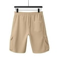 thumbnail image 5 of Lmnyox Mens Cargo Shorts Plain Casual Drawstring Waist Sweat Shorts Breathable Workout Knee Length Shorts with Pocket, 5 of 9