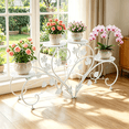 thumbnail image 4 of 2PCS Metal White Plant Stand Heart-Shaped Flower Pot Holder Rack for Outdoor Garden Patio Backyard Indoor Decorative, 4 of 13