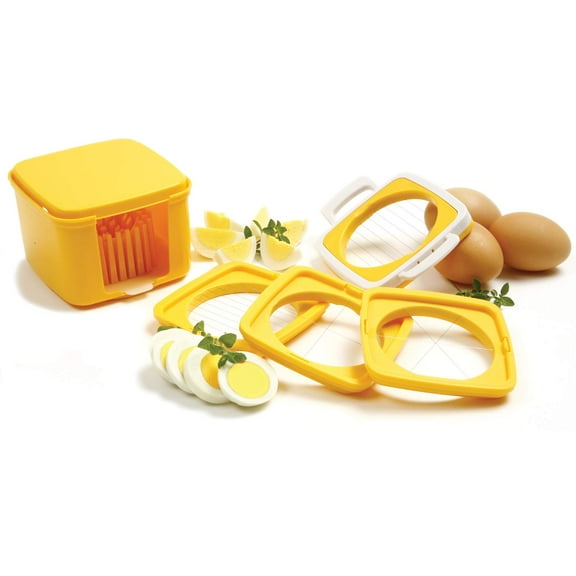 Norpro Norpo Yellow 5 Piece Egg Slicer Set with Storage Case, 5.5" x 3" x 4.25"