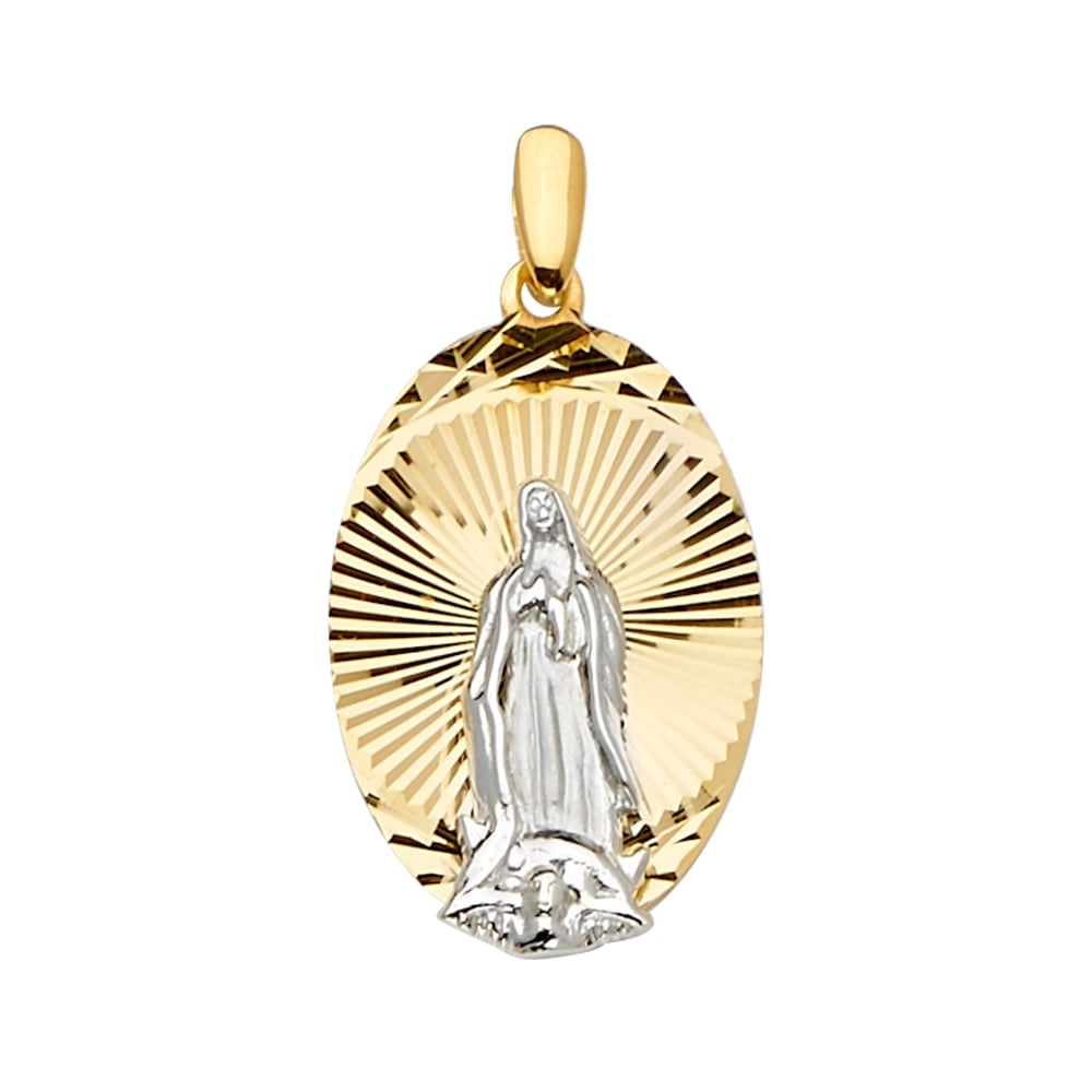 FB Jewels 14K White and Yellow Two Tone Gold Our Lady of Guadalupe ...